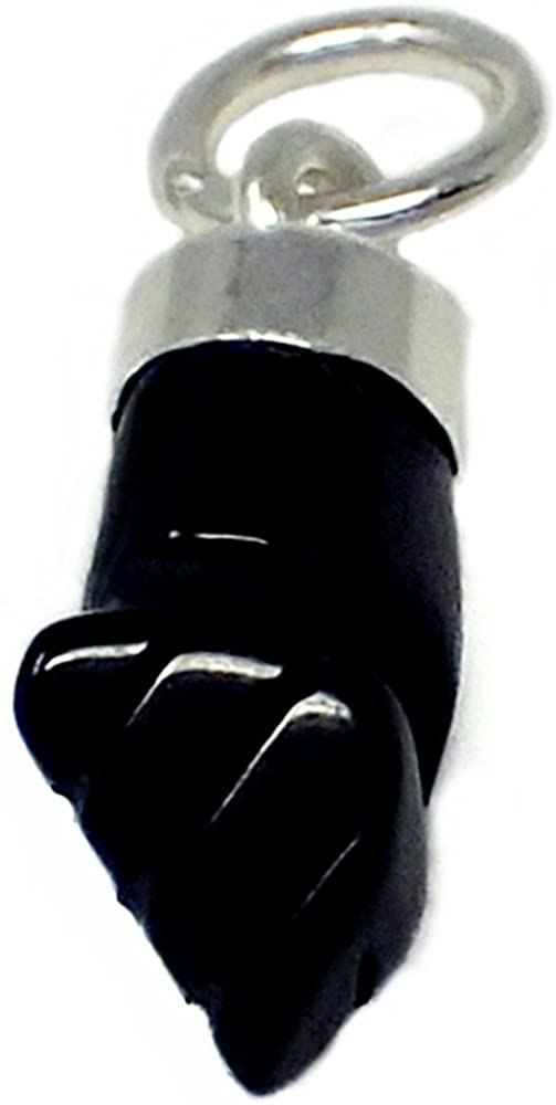 Silber Anhänger Hand Law Azabache 14mm 925m. Authentic Unisex Schwarze Faust Higa