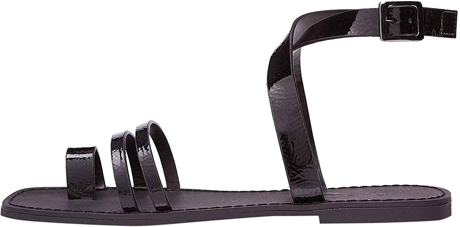 FIND Ankle Strap, Damen Riemchensandalen, Schwarz (Black Black), 40 EU (7 UK)