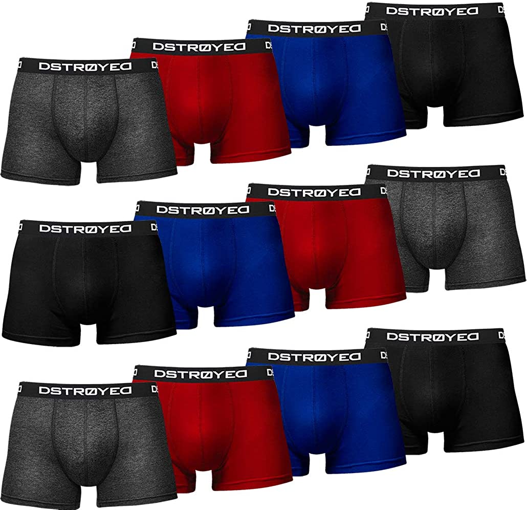 DSTROYED ® Boxershorts Herren 12er Pack Männer Men Unterwäsche Unterhosen Retroshorts 313