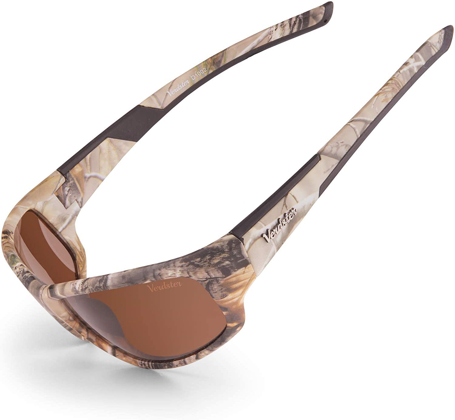 Verdster Polarisierte Sonnenbrille für Herren und Damen Braunes Camouflage Design Sportbrillen Ideal für Angeln Jagd Angler Jägger Camo