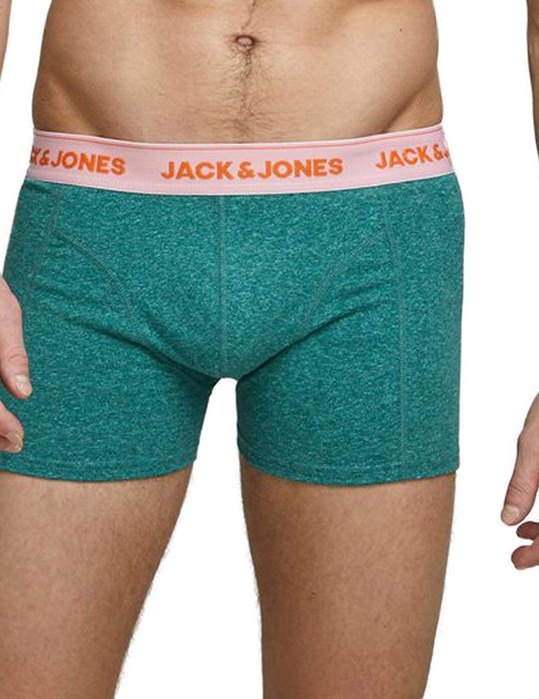 JACK & JONES Herren Boxershorts Boxershorts, Detail:lapis Blue - Deep Teal Light Grey Melange, XL EU