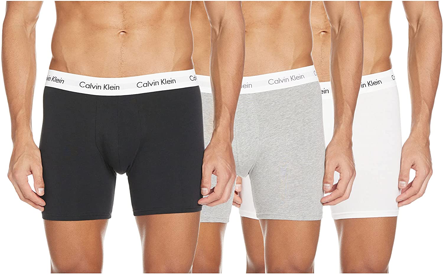 Calvin Klein Herren - 3er-Pack mittlere Taille Hüft-Shorts - Cotton Stretch