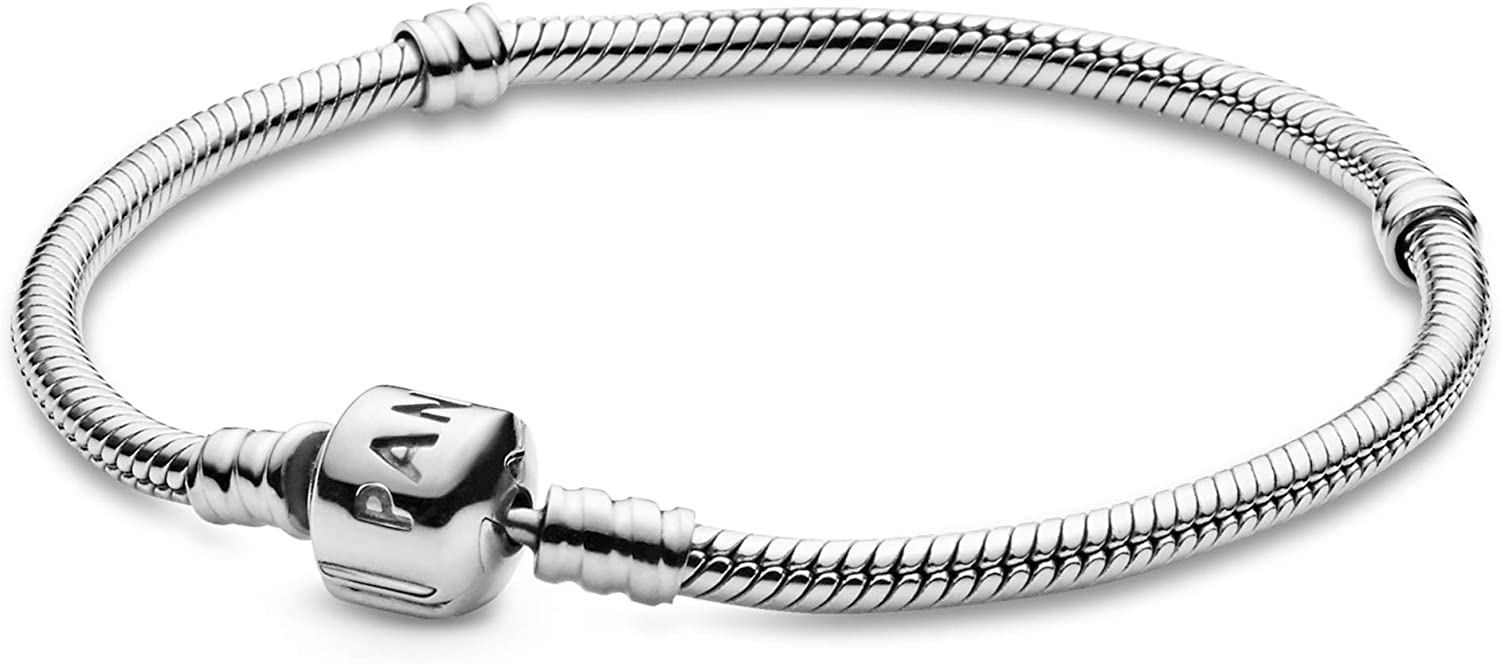 Pandora Moments Schlangen-Gliederarmband mit Zylinderverschluss in Sterling-Silber