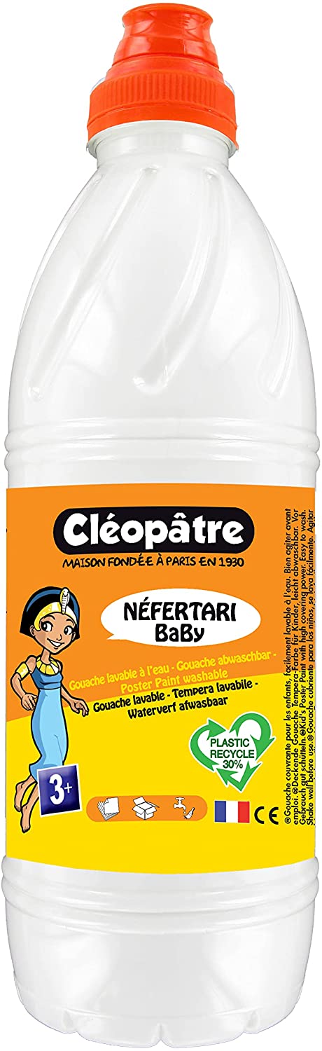 Cléopâtre Gouache Néfertari Baby Farbe, Weiß, 1 Liter, 1000