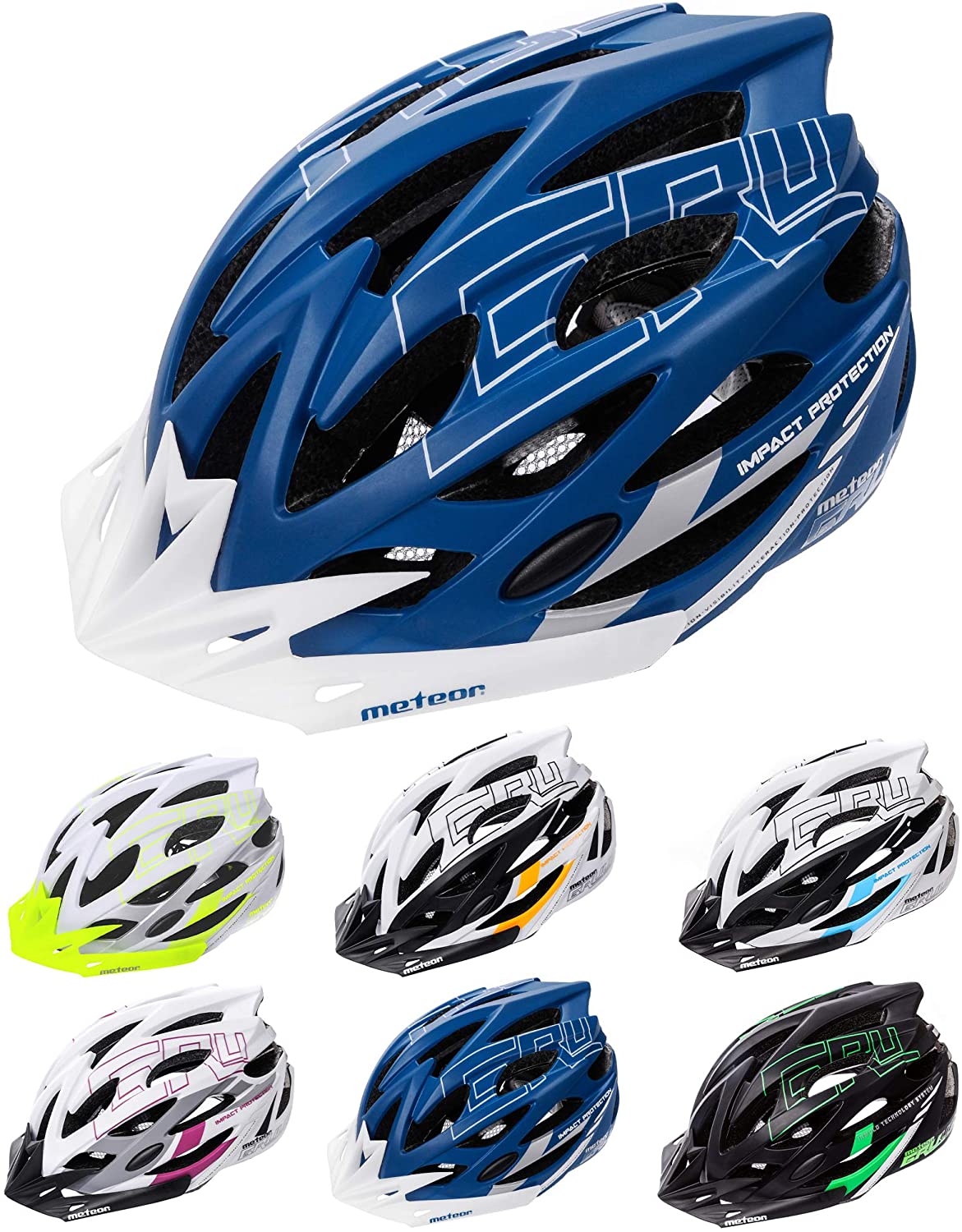 meteor® Fahrradhelm GRUVER Herren Damen Kinder-Helm MTB rollerhelm mädchen kinderfahrradhelm für Downhill rennradhelm Mountainbike Inliner skaterhelm BMX fahradhelm Scooter Jungen Bike Helmet