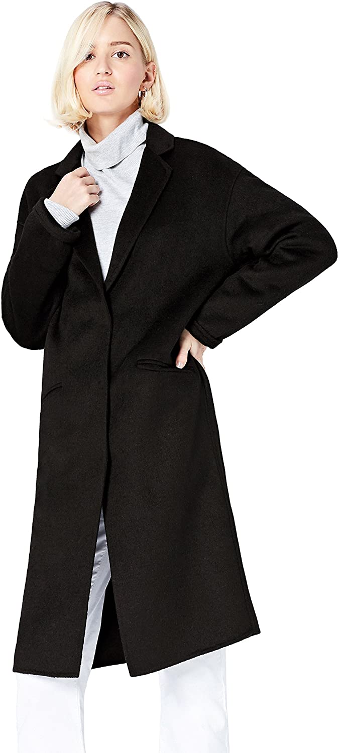 Amazon-Marke: find. Mantel Damen aus leichtem Wollmix mit Oversized-Design
