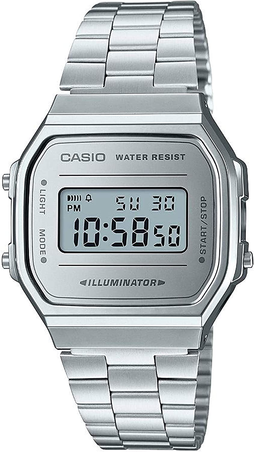 Casio Unisex Erwachsene Digital Quarz Uhr mit Edelstahl Armband