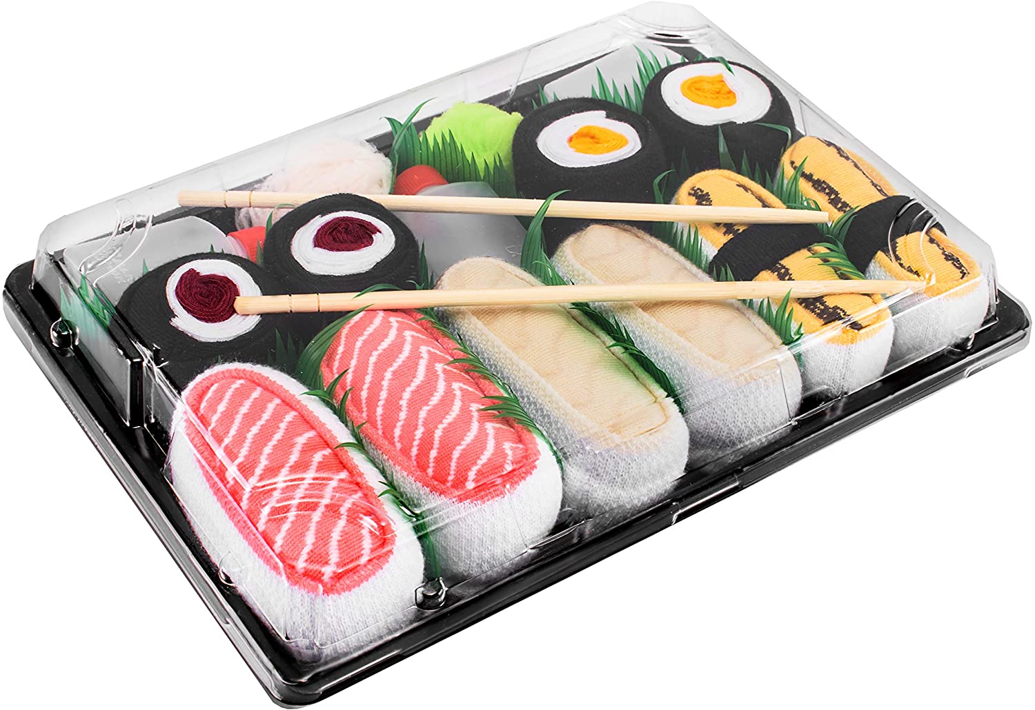 Rainbow Socks - Damen Herren - Sushi Socken Tamago Lasch Butterfisch 2x Maki 5 Paar