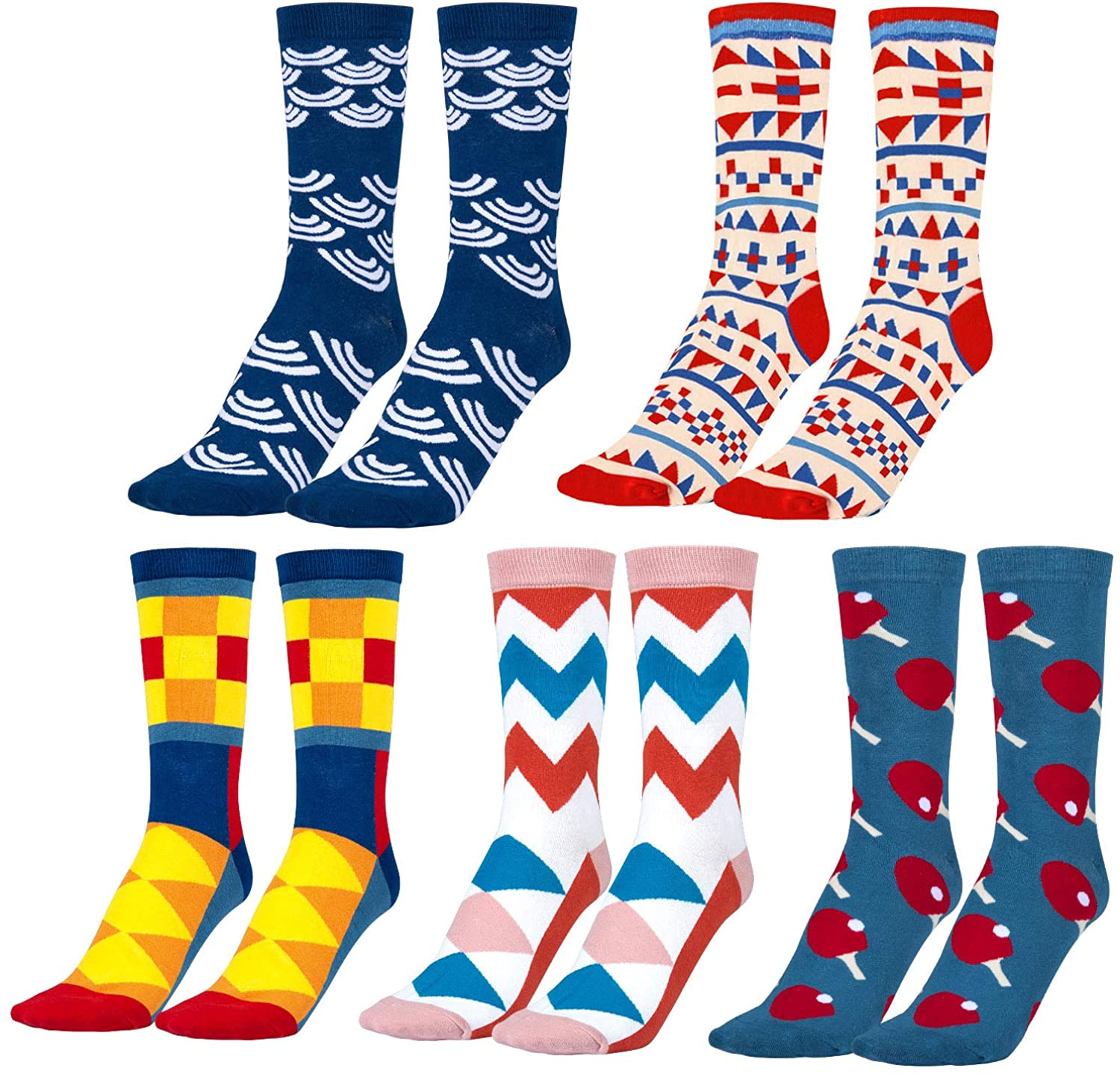 MOOKLIN ROAM 5 Paar Socken aus Baumwolle Frauen Thermal Socken Erwachsene Unisex Socken - Angenehmer Komfort-Bund - für Damen und Herren, Mädchen und Jungen (Mehrfarbig)