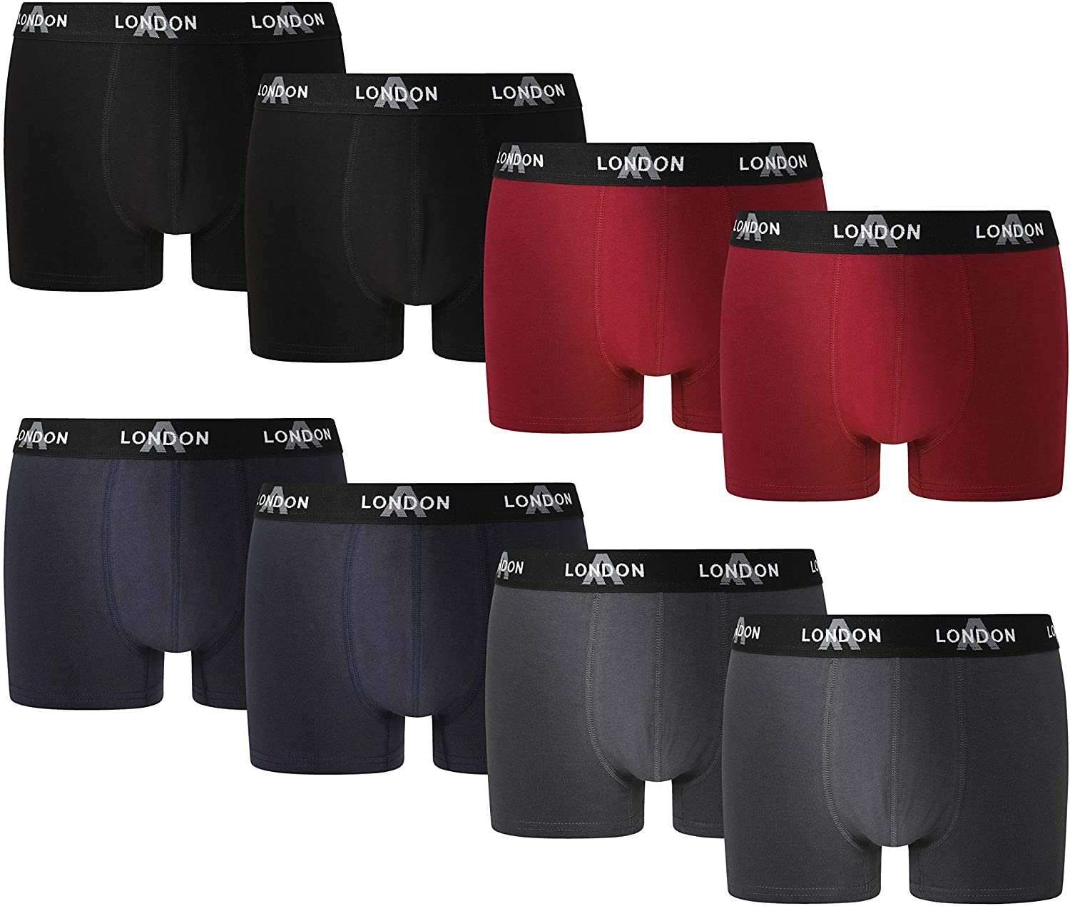 FM London Herren Fitted Boxer Hipster (8er Pack)