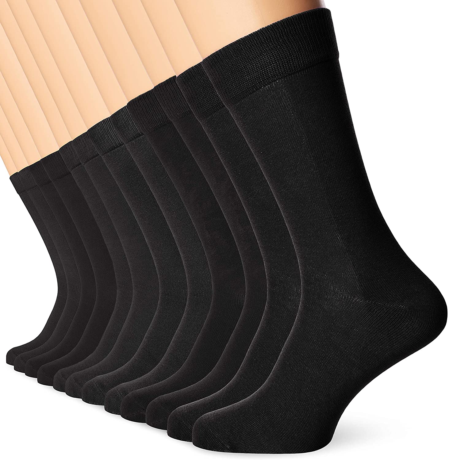 FM London 12er Set Herren Bambus-Businesssocken für Herren