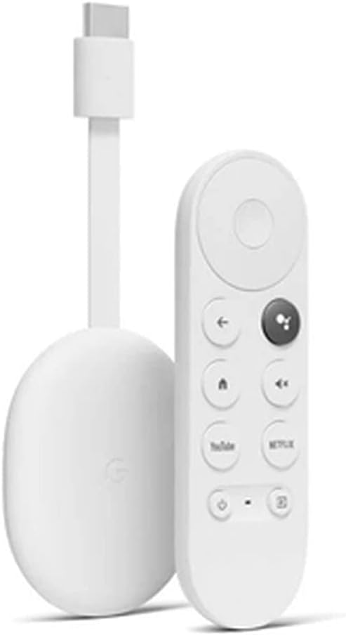 Chromecast mit Google TV (HD) Weiß EIS - Streaming auf Fernseher mit Fernbedienung und Sprachsuche - Filme, Netflix, DAZN u.v.m