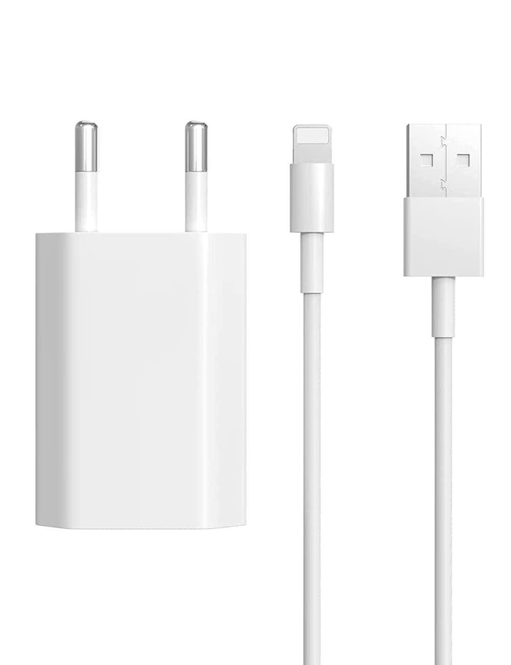 Newding Handy-Ladegerät und USB-Kabel, Ersatzkabel für Apple 6, 6S, 7 Plus, 8, 11, SE, XR, X, XS, XS MAX Adapter 5 V, 1 A