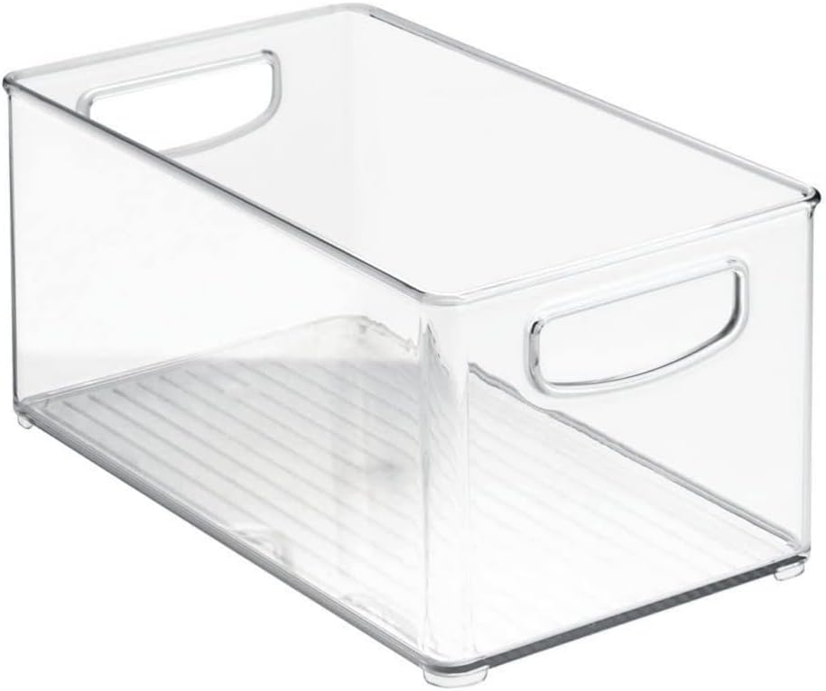 iDesign Cabinet/Kitchen Binz Aufbewahrungsbox, mittelgroßer & tiefer Küchen Organizer aus Kunststoff, durchsichtig, 25,4 cm x 15,2 cm x 12,7 cm