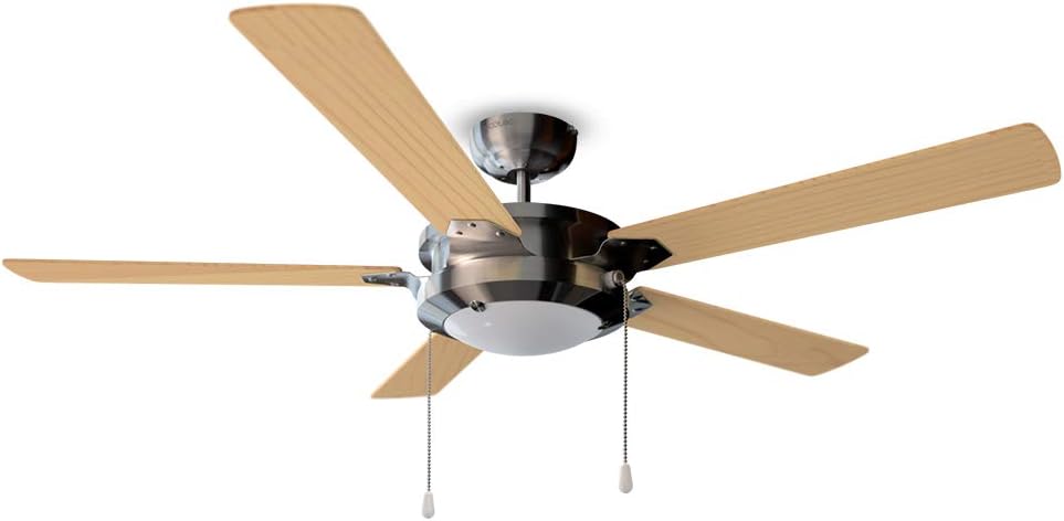 Cecotec EnergySilence Aero 540 Deckenventilator. 60 W, 132 cm Durchmesser, 5 Wendbare Flügel, 3 Geschwindigkeitsstufen, Walnussbaum Winter-Funktion (Durchmesser 132 cm)