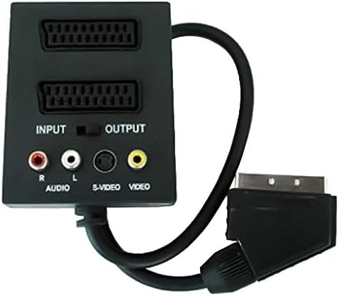 PremiumCord Adapter Scart/m-2Xcart + 3xCinch mit in/Out-Schalter