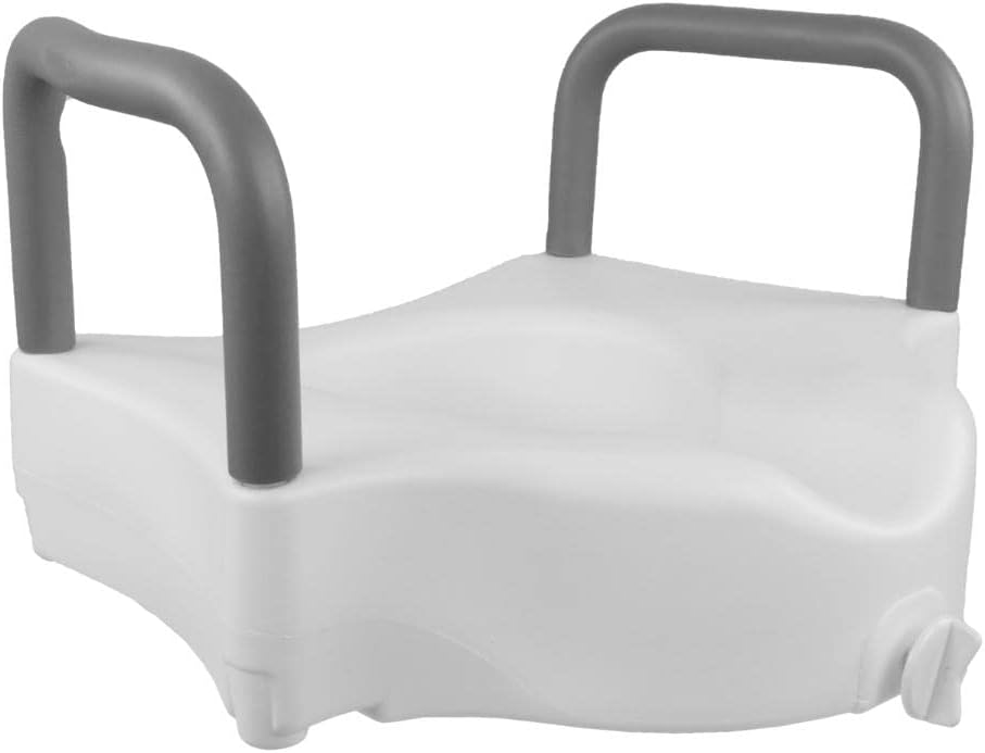 Mobiclinic, Toilettensitzerhöhung mit armlehnen, Cibeles, Europäische Marke, WC Sitzerhöhung, Toilettenaufsatz für Senioren, Toilettenhilfen, Weiß, 10 cm