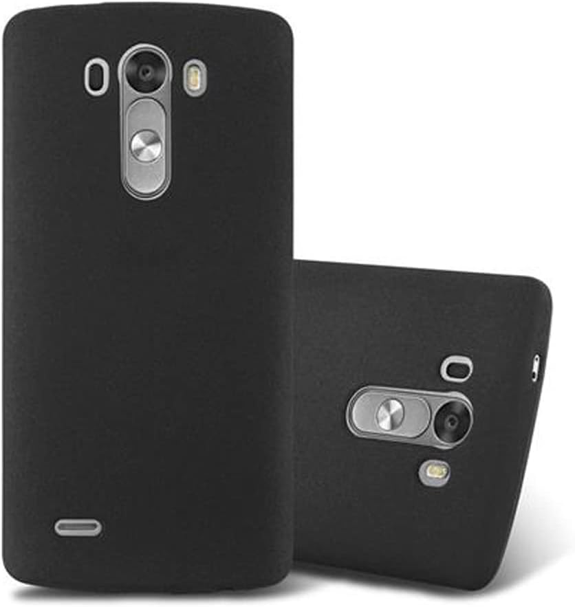 Cadorabo Hülle kompatibel mit LG G3 Schutzhülle TPU Silikon Case Frost Design Slim Kratzfest Weiche Gummi mit Rundumschutz Case Hülle für LG G3 in Schwarz