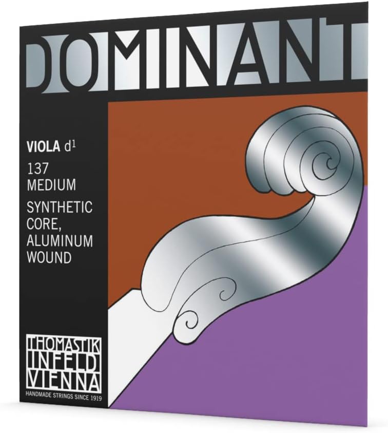 Thomastik Einzelsaite für Viola 4/4 Dominant - D-Saite Nylonkern Aluminium umsponnen, mittel