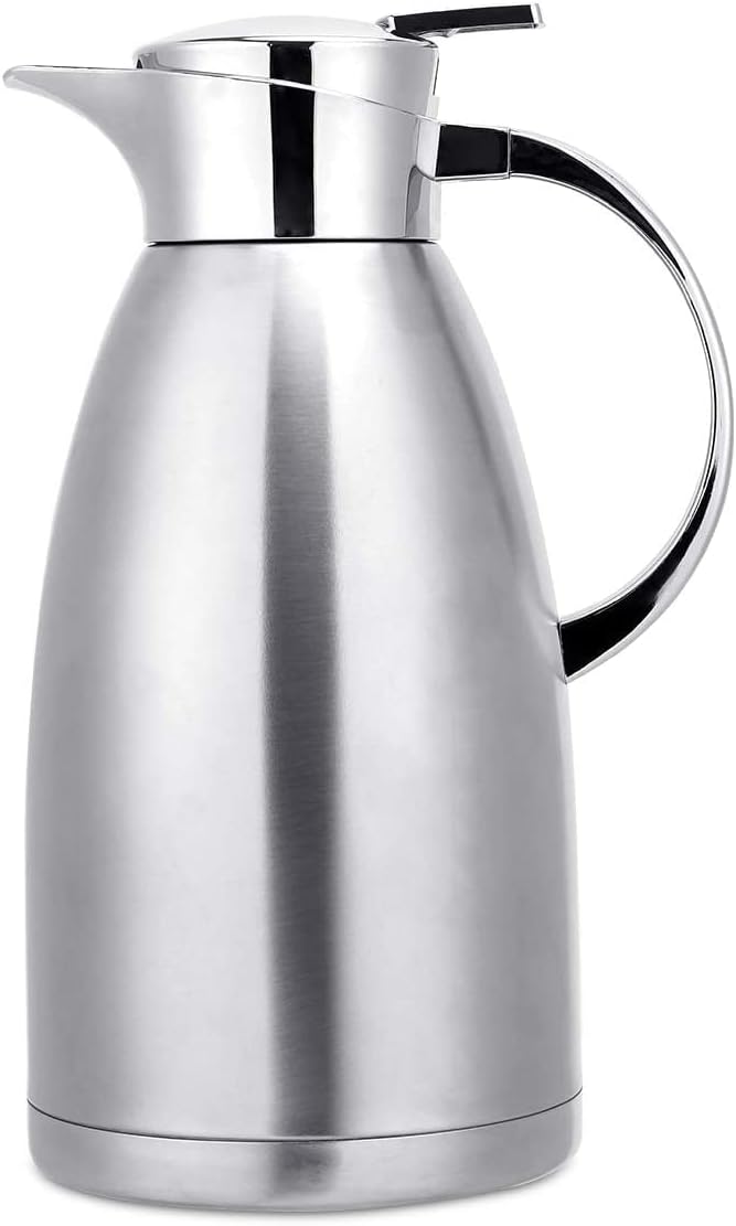 Chesnia Thermoskanne Isolierkanne, 2.3 L Edelstahl Edelstahl Thermokaraffe, Doppelwand Vakuum Wasserkaraffe, Halten Sie Tee, Milch und Getränke Heiß oder Kalt