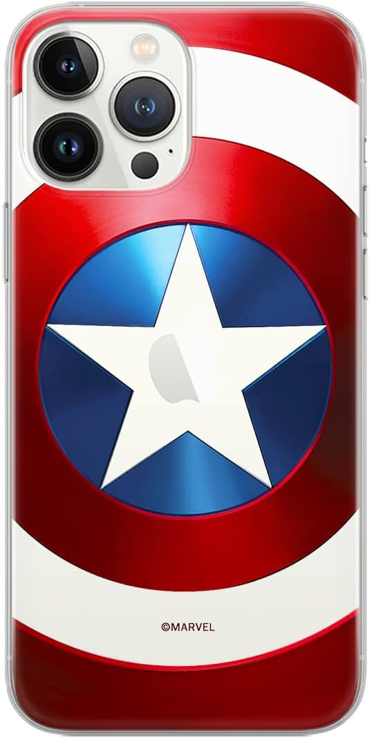 ERT GROUP Handyhülle für iPhone 13 PRO Original und offiziell Lizenziertes Marvel Muster Captain America 025 optimal an die Form des Handy angepasst, hülle aus TPU, teilweise transparent