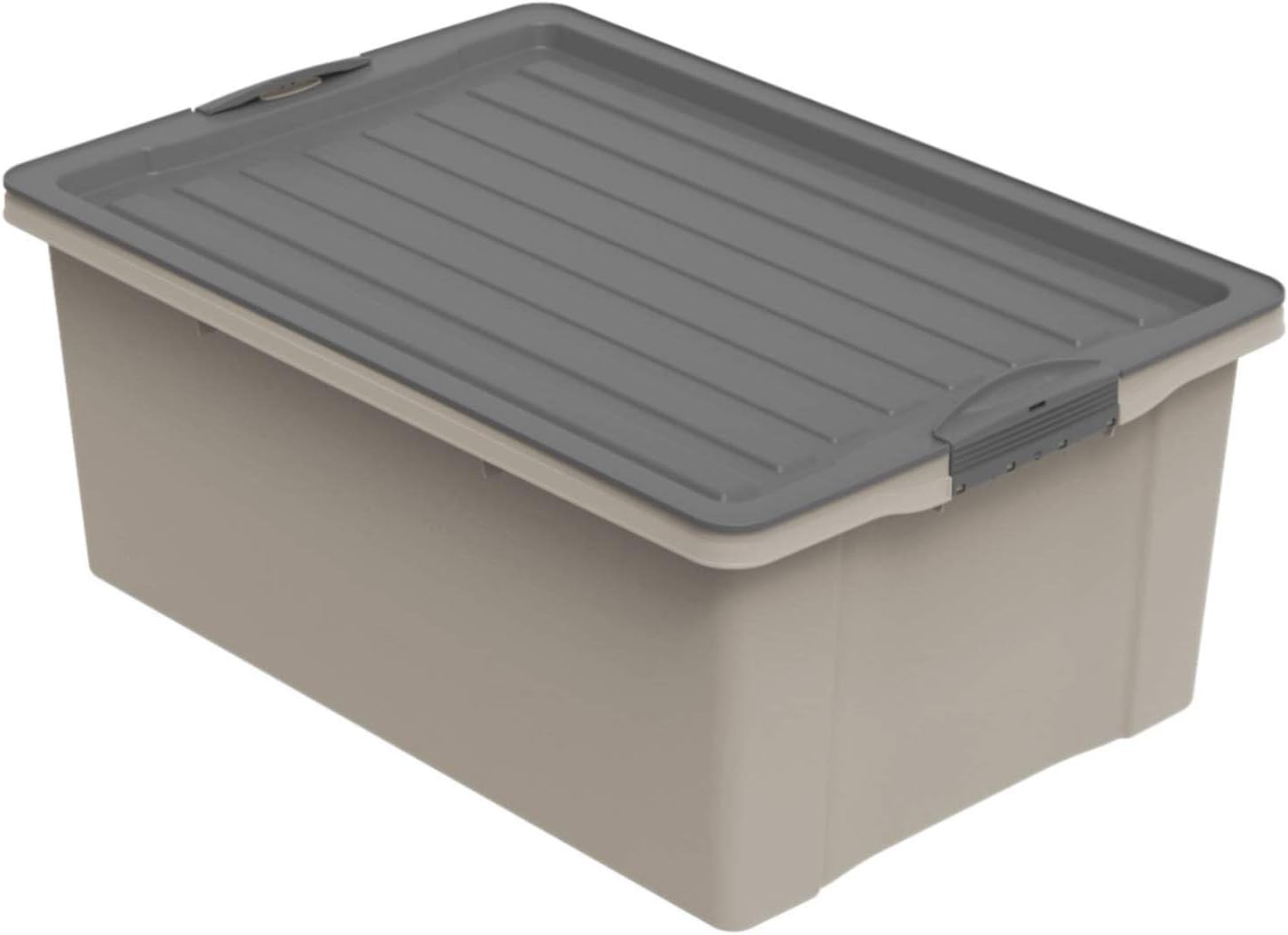 Rotho Compact Aufbewahrungsbox mit Deckel, Kunststoff (PP recycelt) BPA-frei, cappuccino/anthrazit, A3(57,0 x 40,0 x 25,0 cm), 38Liter