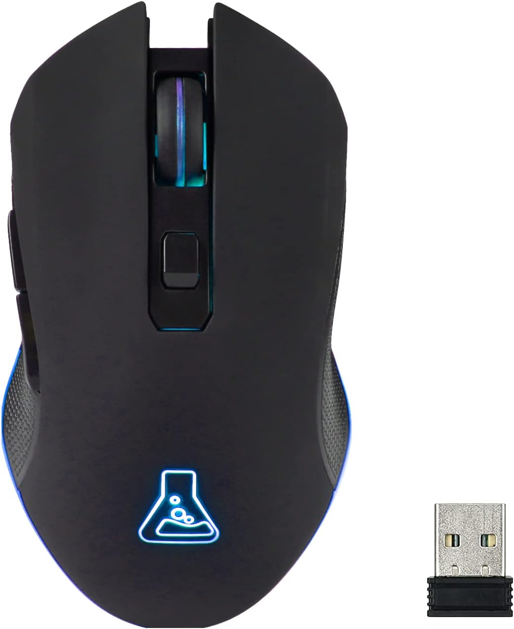 THE G-LAB Kult Helium USB-Gamer-Maus mit Kabel - Optischer Sensor mit 800 bis 3200 DPI, 7-farbige LED-Hintergrundbeleuchtung, 6 Tasten - PC Mac Xbox One PS5 (Kabellos)