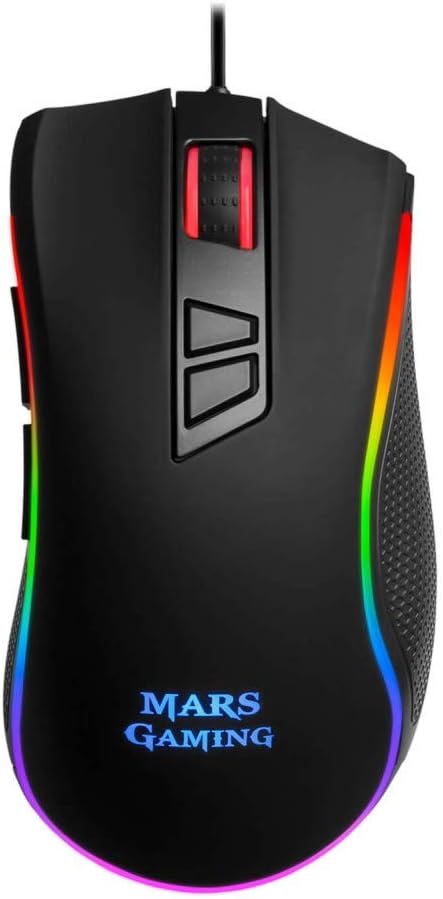 Mars Gaming MM218 – Professionelle Optische PC-Maus (10000 DPI, Sensor, Beleuchtung Chroma rgb), Schwarz