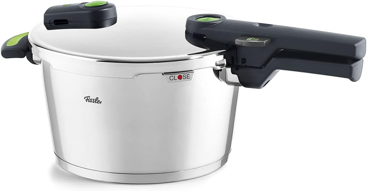 Fissler Vitaquick Green / Schnellkochtopf (4,5 L, Ø 22 cm) Edelstahl-Dampfkochtopf, 2-Garstufen, inkl. Einsatz - Induktion