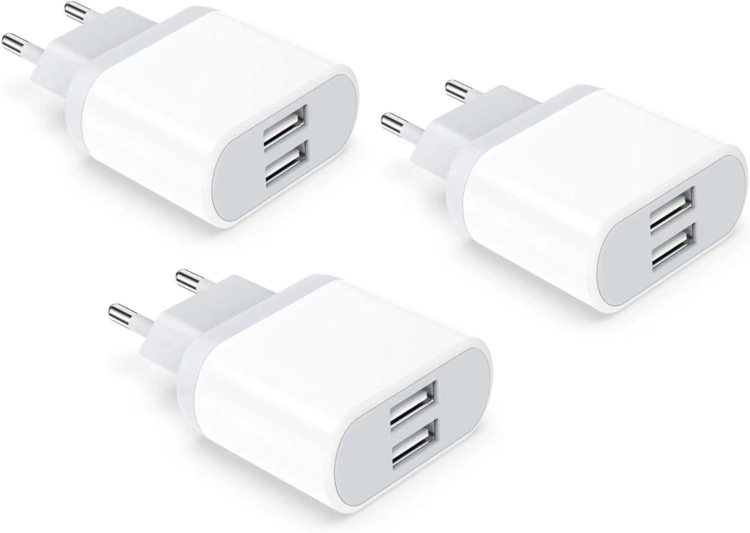 USB Ladegerät, 3-Pack 2.1A/5V Adapter für iPhone 11 XS XR X 8 7 6 6S Plus 14 13 12 Samsung,Stecker Netzteil Netzstecker Ladestecker Stromadapter Schnellladen Steckdosenadapter Ladeadapter Charger