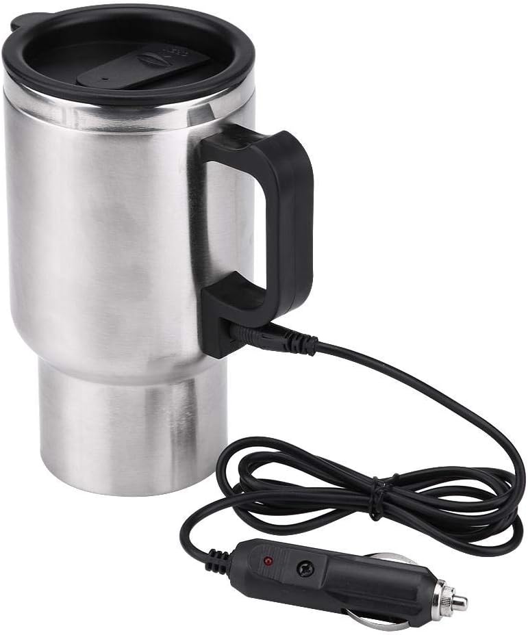 Wasserkocher Auto 12 volt usb 450ml,Auto Reise wasserkocher Edelstahl(304),Reisewasserkocher für Auto und Steckdose, Wasserkocher 12 Volt Auto Camping Wasserkocher für Auto, camping wasserkocher