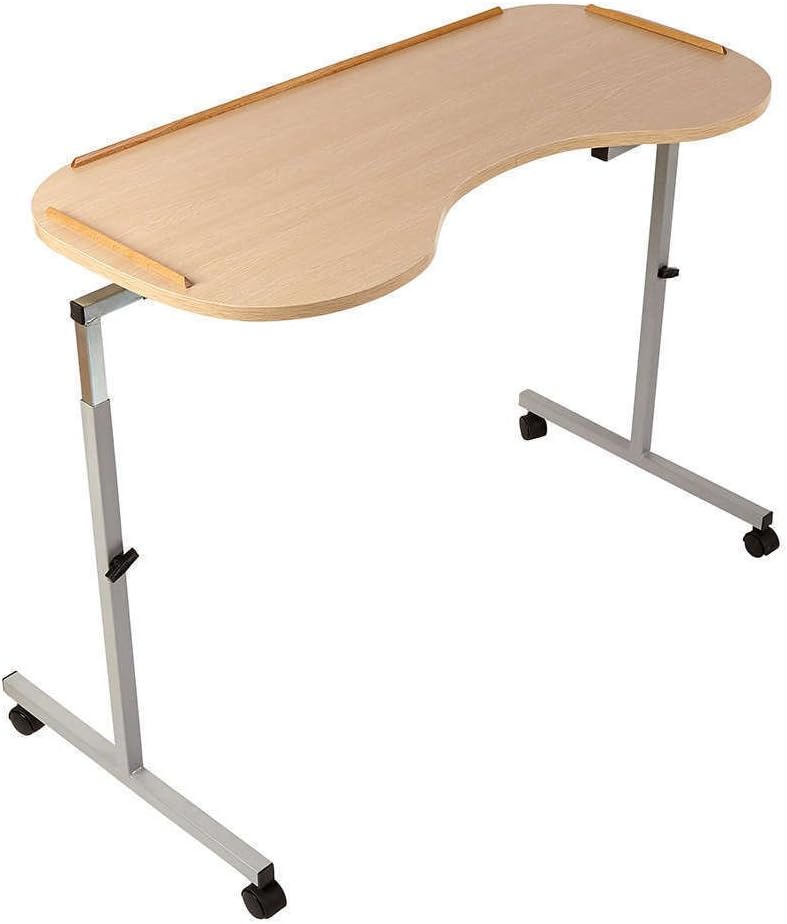 NRS Healthcare M99394 verstellbarer, ergonomisch angepasster Betttisch mit feststellbaren Rollen