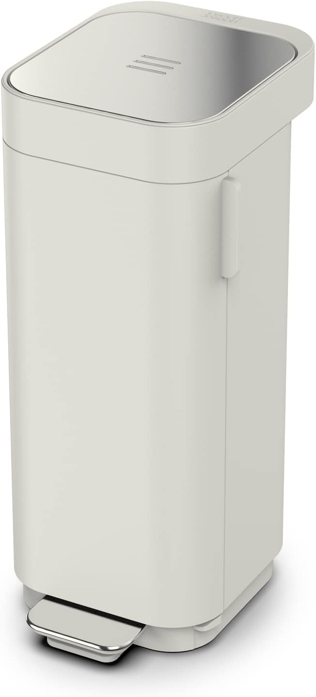 Joseph Joseph Porta - 40L Leicht entleerbarer Treteimer mit leicht zugänglicher Tür, fingerabdrucksicher- Grau