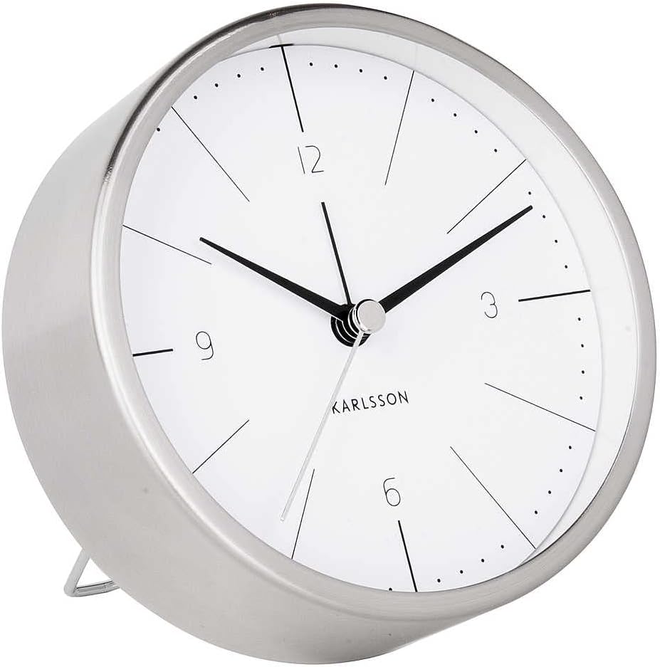 Karlsson Normann Uhr, Tischuhr, Stahl, Weiß, One Size