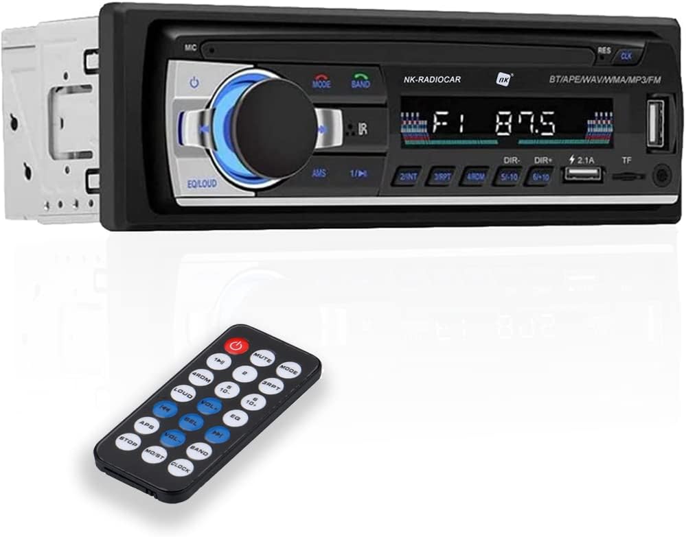 NK Autoradio mit Bluetooth 4.0-1 DIN - 4x40W, AUX-Funktion, MP3 Player und Dual-USB-Anschluss, FM-Stereosound, Freisprecheinrichtung, Fernbedienung, Ladefunktion, LCD-Display, iOS & Android