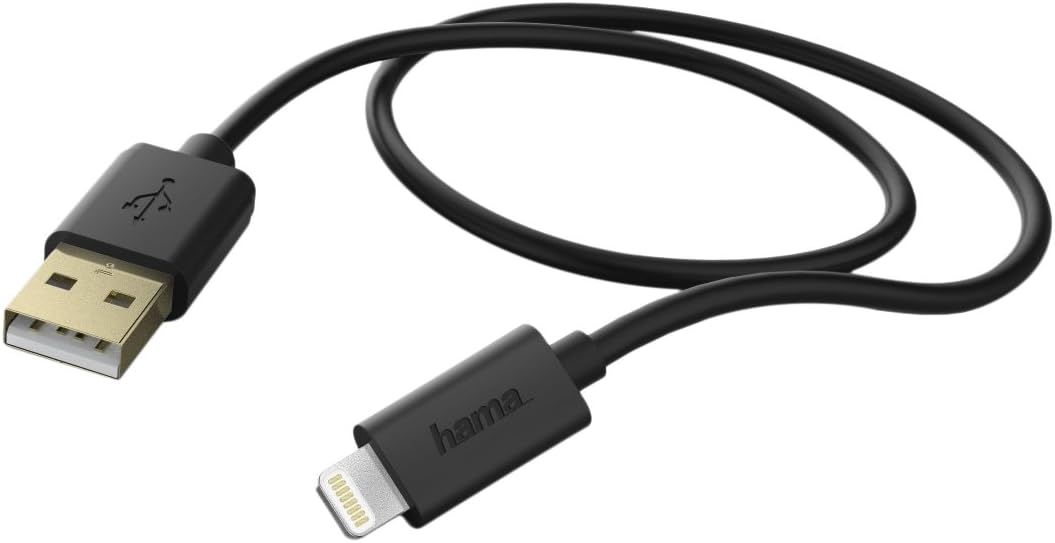 Hama 00173635 1,5 m USB zu Lightning schwarz – USB-Kabel (USB A, Lightning, männlich/männlich, rech