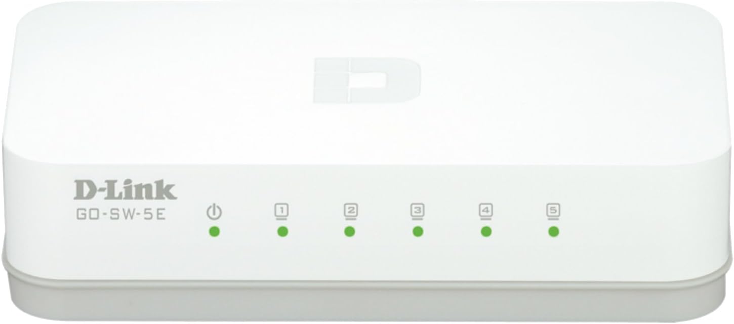 D-Link GO-SW-5E 5-Port Ethernet Easy Desktop Switch (10/100 Mbit/s, automatische MDI/MDIX-Erkennung) weiß