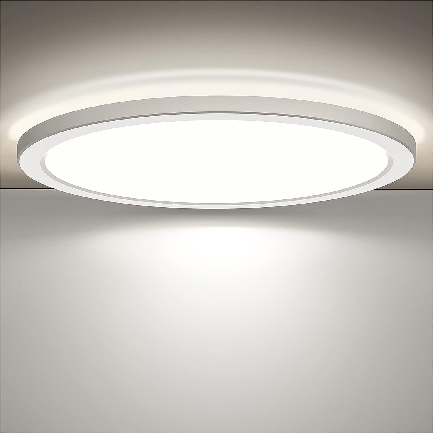 BLNAN LED Deckenleuchte 18W, Deckenlampe Flach Rund, 4000K Neutralweiß 1800lm Panel mit Hinterleuchtung, ideal für Küche, Flur, Schlafzimmer, Badezimmer, Balkon, Büro - Modern Ultraslim, 22x2.5cm