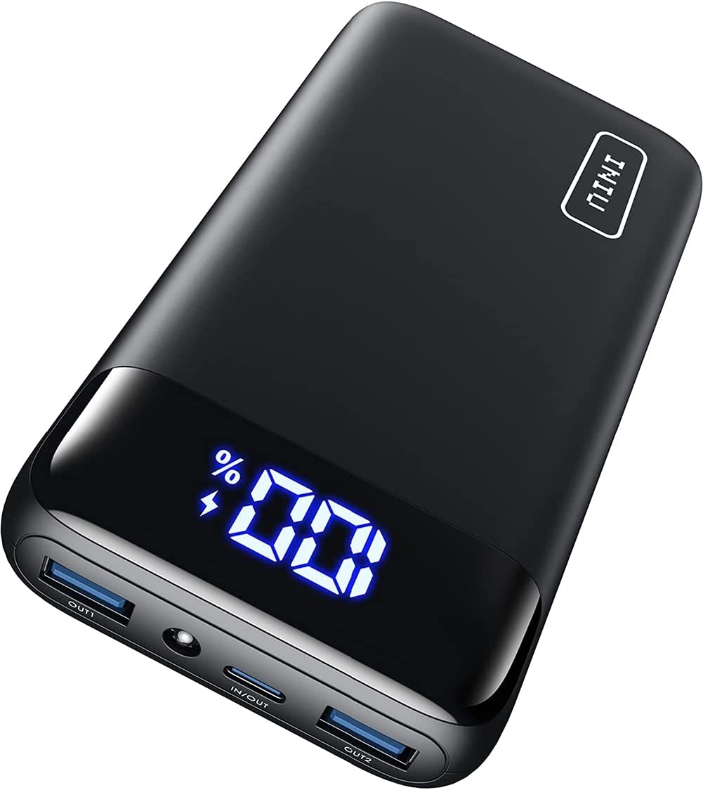 INIU Power Bank, 22,5W Schnellladung 20000mAh PD3.0 QC4.0 Tragbares Ladegerät, 3A USB C Ausgang Powerbank mit Taschenlampe LED Display Akku für iPhone 13 12 X Pro Samsung S21 S20 iPad Huawei