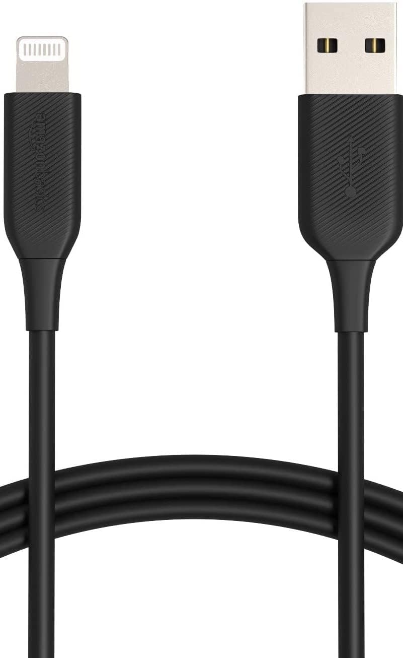 Amazon Basics – Verbindungskabel Lightning auf USB-A, MFi-zertifiziertes Ladekabel für iPhone, schwarz, 0,9 m