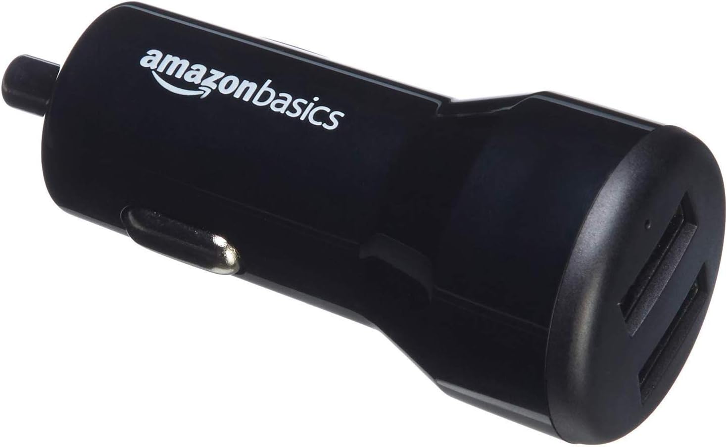 Amazon Basics - Kfz-Ladegerät für Apple- & Android-Geräte, USB-Anschluss: 2 Eingänge, 4,8 Ampere / 24 W, Schwarz