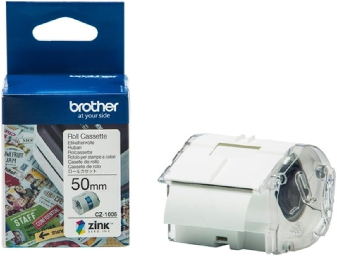 Brother CZ-1005 Farbetikettenrolle, 50 mm breit, 5 m lang für Etikettendrucker VC-500W