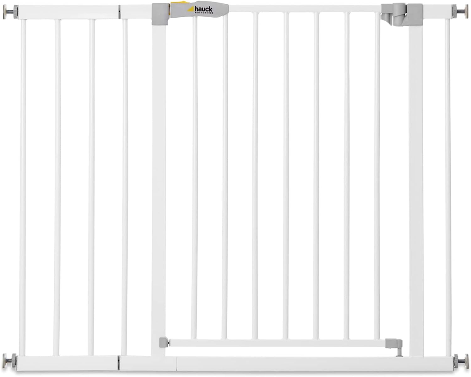 Hauck Türschutzgitter / Treppenschutzgitter für Kinder Open N Stop KD Safety Gate inkl. 21 cm Verlängerung / ohne Bohren / 96 - 101 cm breit / erweiterbar / Metall Gitter - weiß