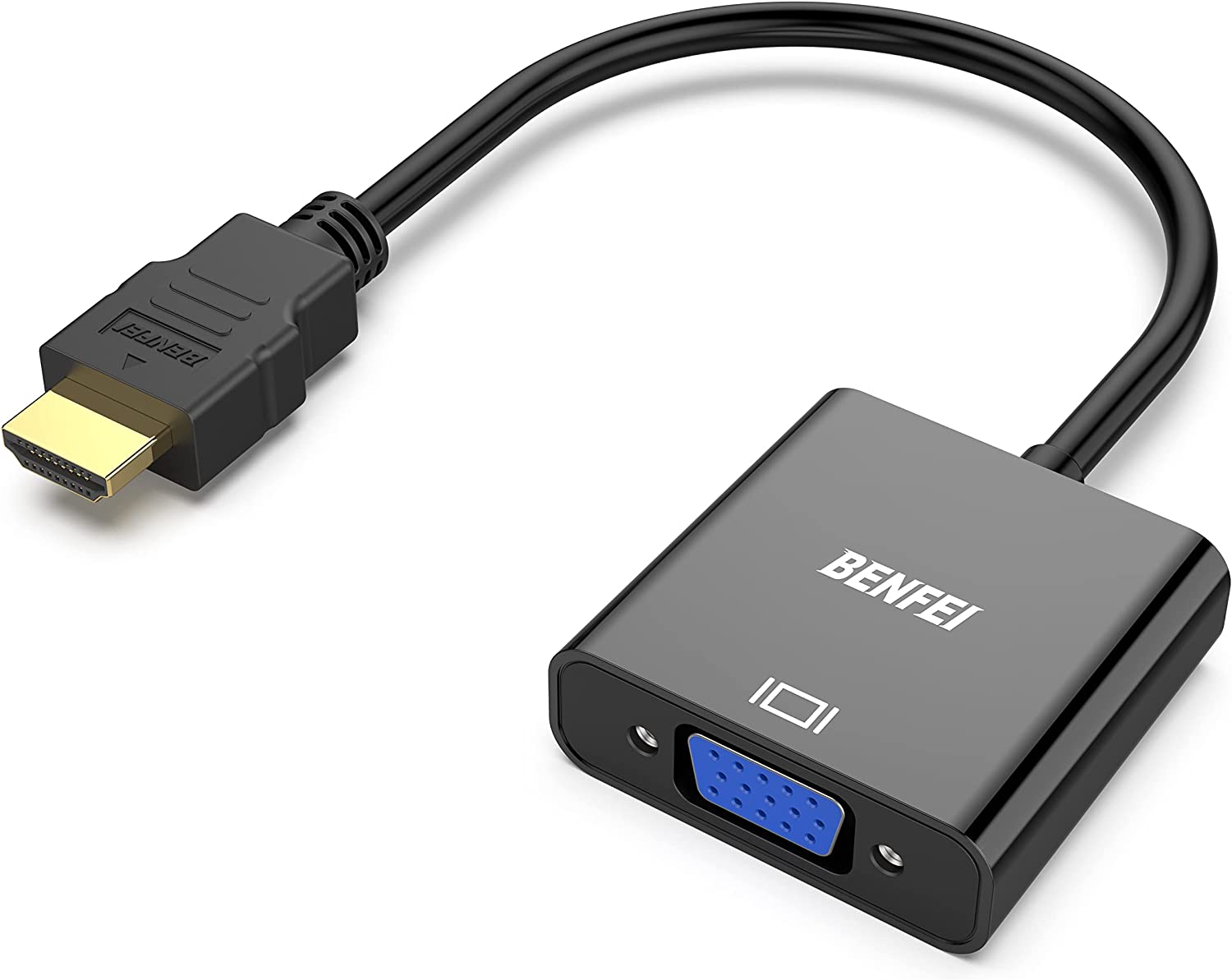 BENFEI HDMI zu VGA, Vergoldete HDMI-auf-VGA-Adapter (Stecker auf Buchse) für Computer, Desktop, Laptop, PC, Monitor, Projektor, HDTV, Chromebook, Raspberry Pi, Roku, Xbox und mehr