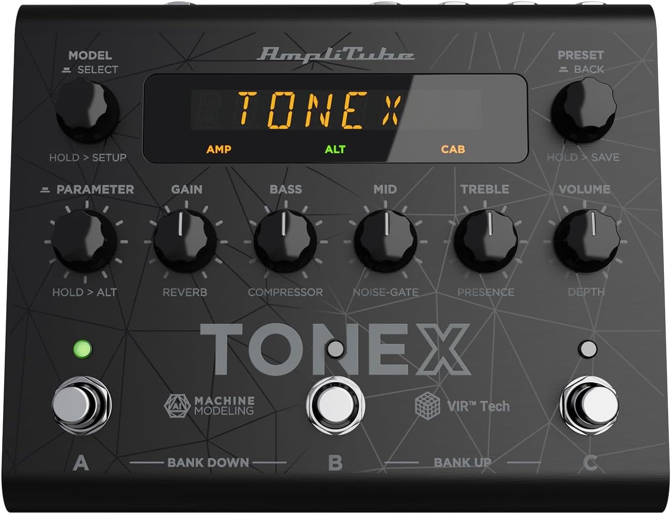 IK Multimedia TONEX Pedal Multi-Effekt-Pedal mit AI Machine Learning Technologie: Nachbildung von jedem Gitarrenverstärker, Gitarrenpedal, Distortion-Pedal, Overdrive-Pedal plus andere Gitarreneffekte