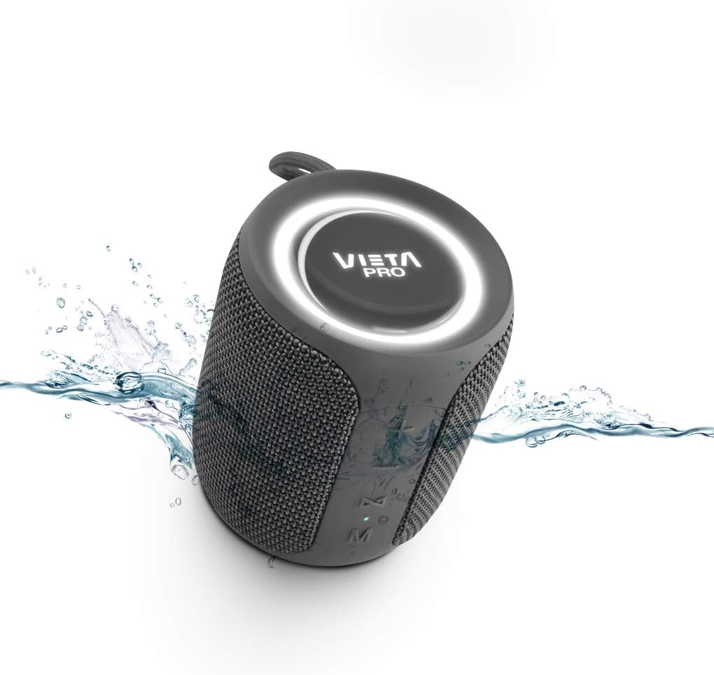 Vieta Pro Easy 2 Lautsprecher, mit Bluetooth 5.0, True Wireless, Mikrofon, Radio FM, 12 Stunden Akkulaufzeit, IPX7-Wasserdichtigkeit und Direktknopf zum virtuellen Assistenten; in Grau, VM-BS36LG