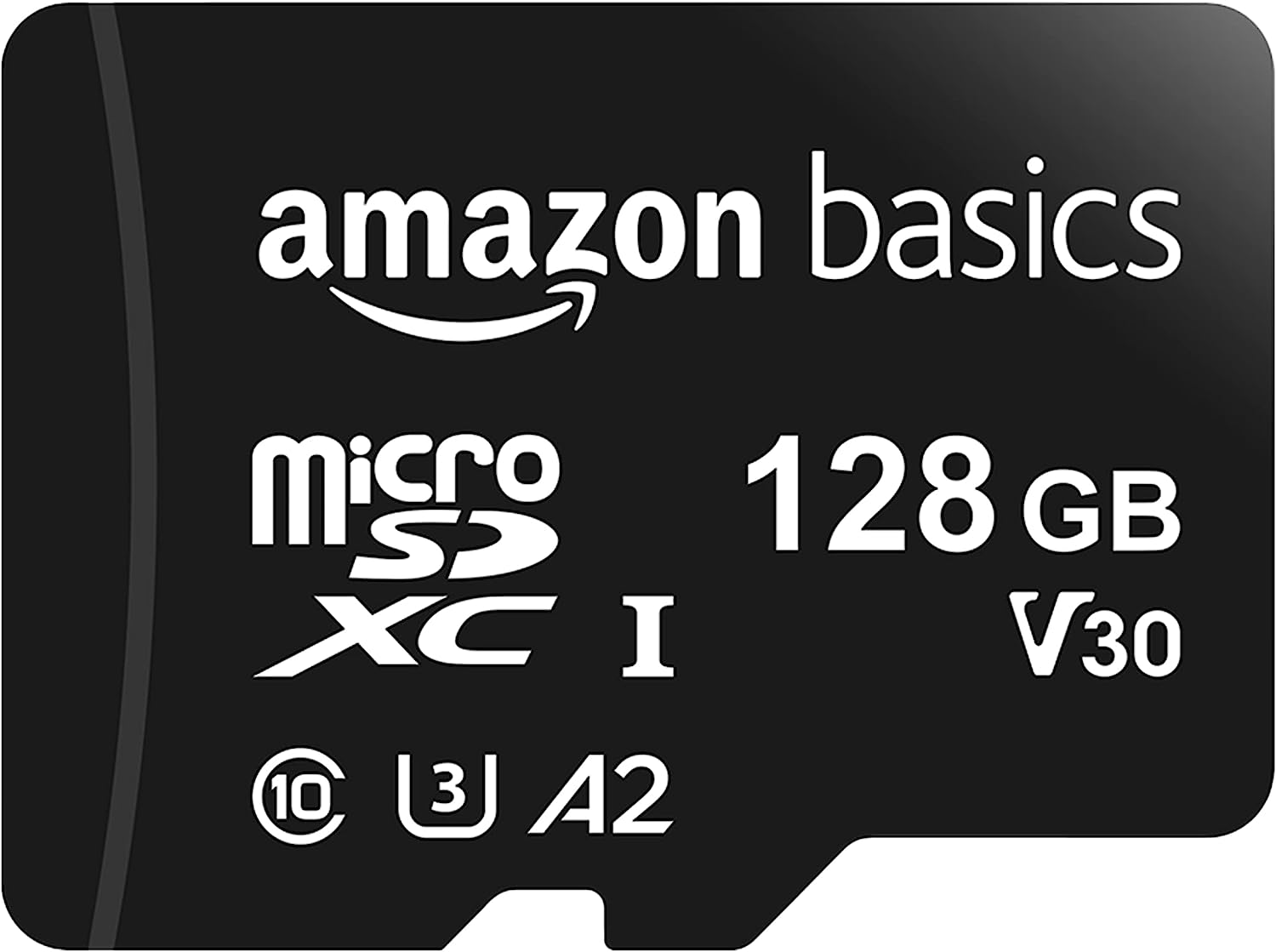 Amazon Basics – MicroSDXC-Speicherkarte, 128 GB, mit SD-Adapter, A2, U3, 100 MB/s max. Lesegeschwindigkeit, Schwarz