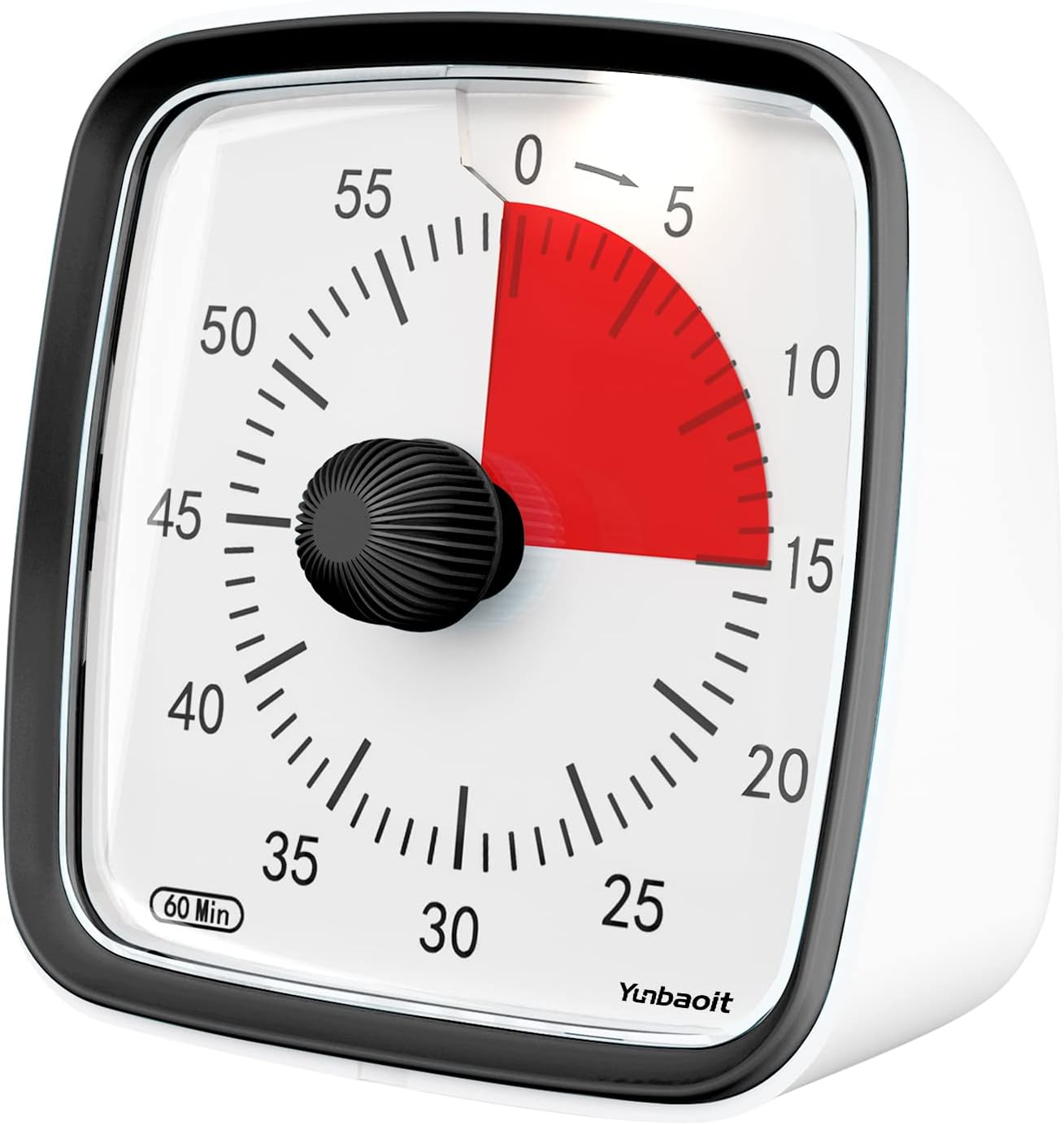 Yunbaoit Visueller Timer mit Nachtlicht, 60 Minuten Countdown Timer für Kinder und Erwachsene, Leiser Klassenzimmer Timer, Zeitmanagement Werkzeug für Zuhause, Schule oder Arbeit (schwarz)