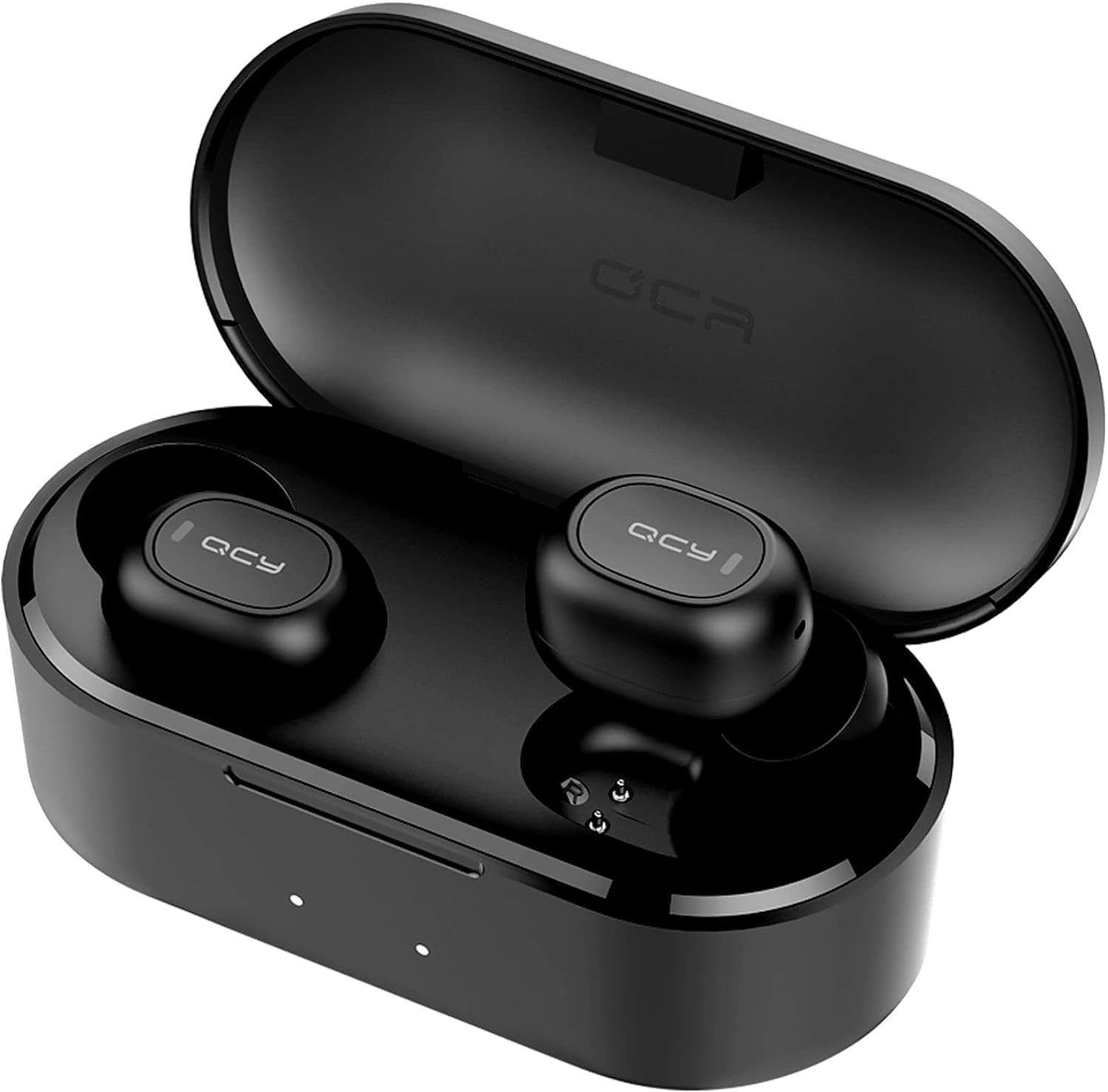 Homscam QCY-T2C Kabellose In-Ear-Kopfhörer mit Mikrofon, wasserdicht, Bluetooth 5.0, Stereo, mit tragbarer Ladebox, für iPhone und Android