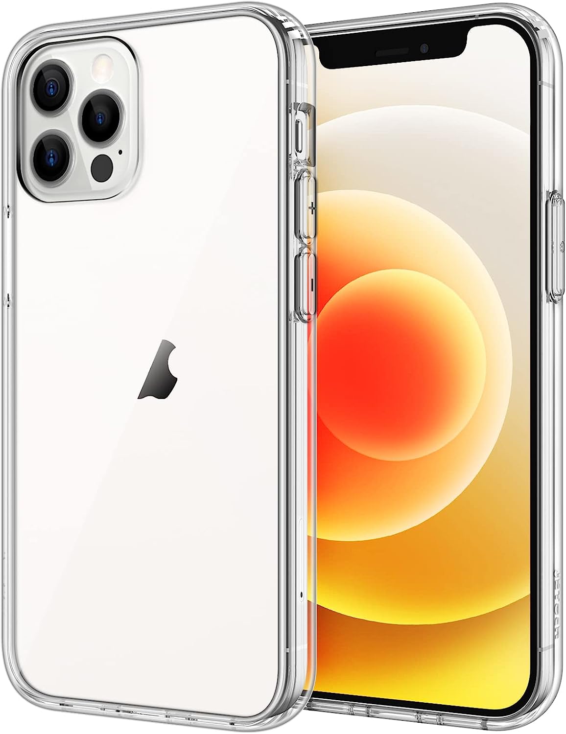 JETech Hülle für iPhone 12/12 Pro 6,1 Zoll, Nie Vergilbung Handyhülle Schutzhülle Case Cover mit Anti-kratzt Transparente und Rückseite (Durchsichtig)